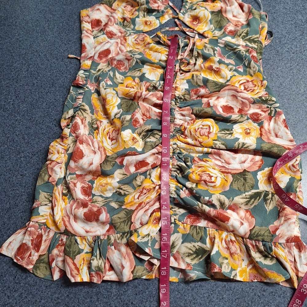 Hello Molly "Ruffled Cut-out" Floral Mini Dress, Size 6, NWOT - Picture 15 of 16